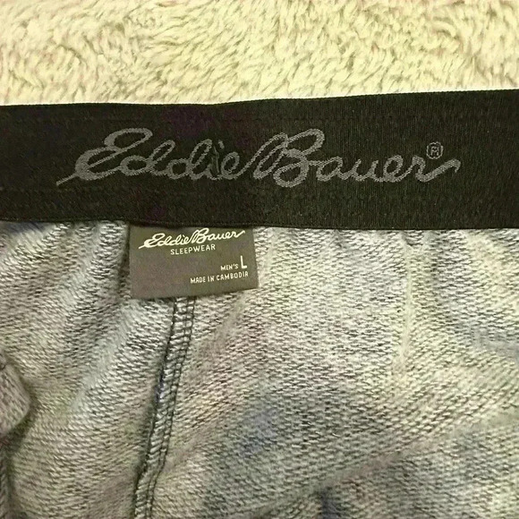 Eddie Bauer Mens Pants Large Blue Sleepwear Lounge Pockets Drawstring - Picture 4 of 6